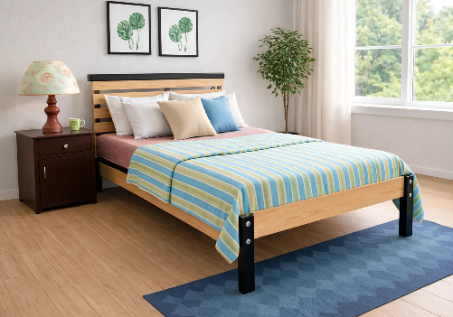 Single Bed, Mattress 6" and Bedside Table Combo